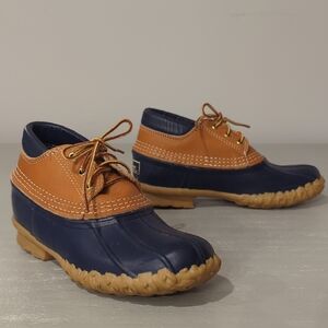 L.L. Bean Boots Gumshoes Tan Navy size‎ 6